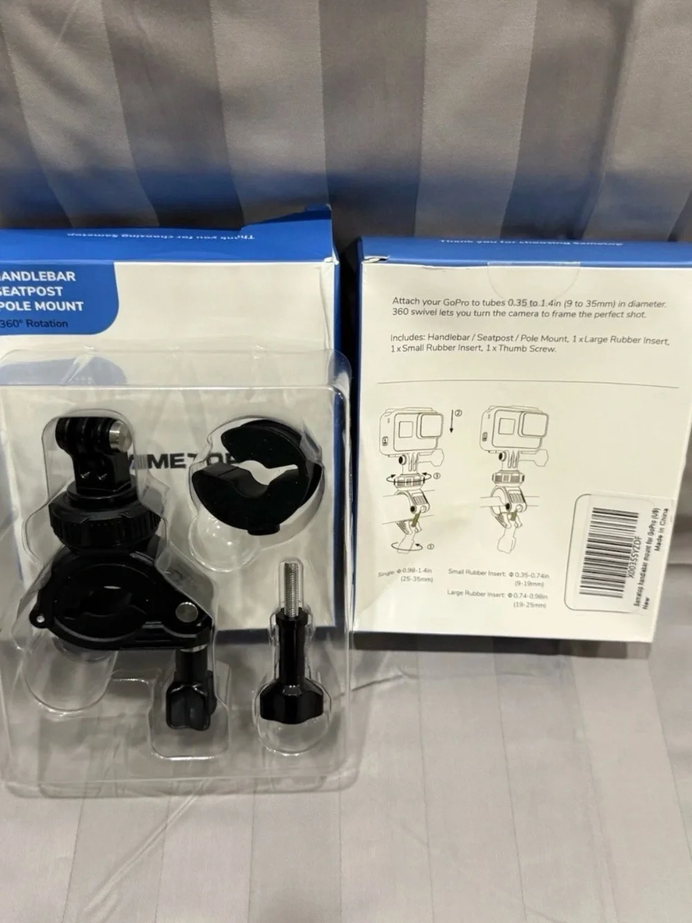 Black Handlebar & Seatpost Pole Mount with 360° Rotation
